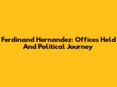 Ferdinand Hernandez: Offices Held And Political Journey