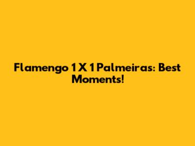 Flamengo 1 X 1 Palmeiras: Best Moments!