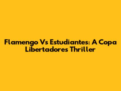 Flamengo Vs Estudiantes: A Copa Libertadores Thriller