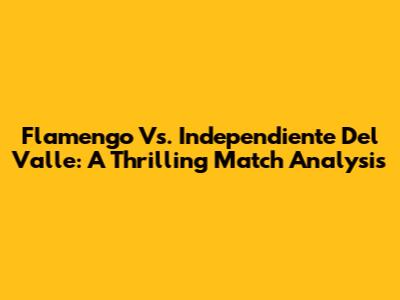 Flamengo Vs. Independiente Del Valle: A Thrilling Match Analysis