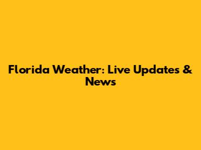 Florida Weather: Live Updates & News
