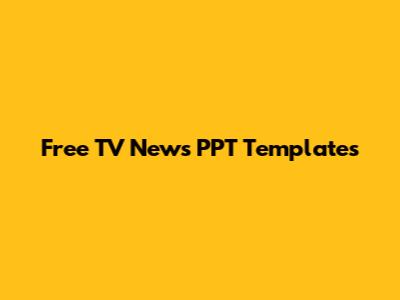 Free TV News PPT Templates