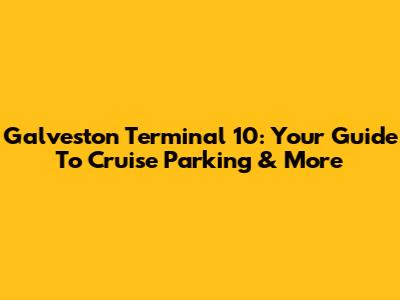 Galveston Terminal 10: Your Guide To Cruise Parking & More