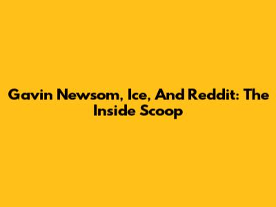 Gavin Newsom, Ice, And Reddit: The Inside Scoop