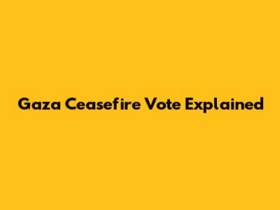 Gaza Ceasefire Vote Explained