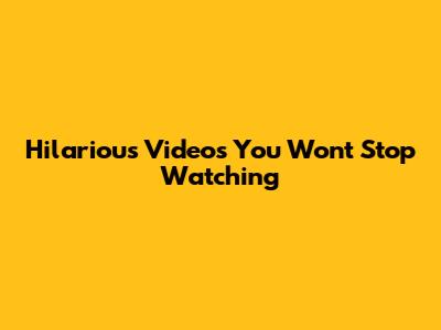Hilarious Videos You Won't Stop Watching