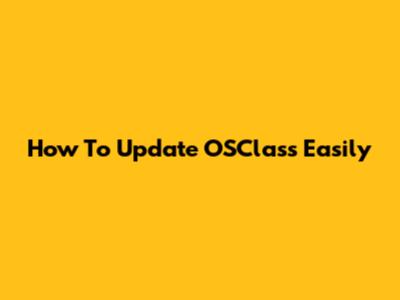How To Update OSClass Easily