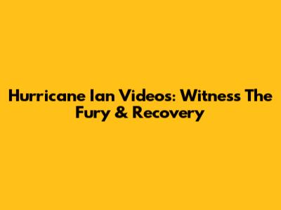 Hurricane Ian Videos: Witness The Fury & Recovery