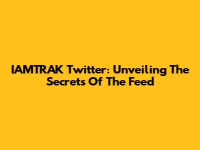 IAMTRAK Twitter: Unveiling The Secrets Of The Feed