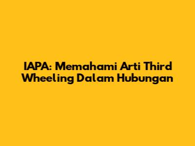 IAPA: Memahami Arti 'Third Wheeling' Dalam Hubungan