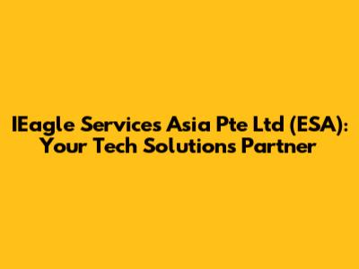 IEagle Services Asia Pte Ltd (ESA): Your Tech Solutions Partner