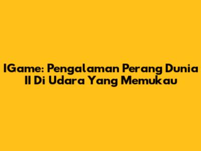 IGame: Pengalaman Perang Dunia II Di Udara Yang Memukau