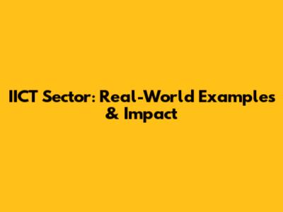 IICT Sector: Real-World Examples & Impact
