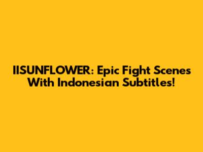 IISUNFLOWER: Epic Fight Scenes With Indonesian Subtitles!