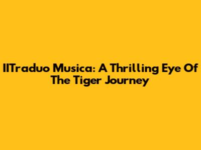 IITraduo Musica: A Thrilling 'Eye Of The Tiger' Journey