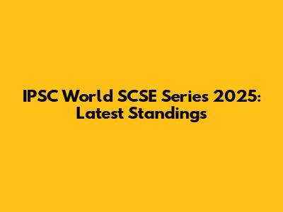 IPSC World SCSE Series 2025: Latest Standings