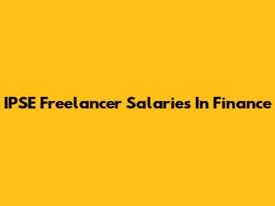 IPSE Freelancer Salaries In Finance