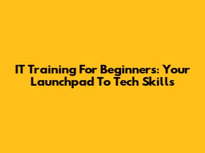 IT Training For Beginners: Your Launchpad To Tech Skills