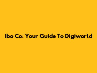 Ibo Co: Your Guide To Digiworld