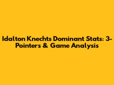 Idalton Knecht's Dominant Stats: 3-Pointers & Game Analysis
