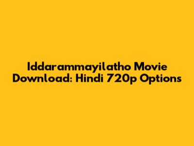 Iddarammayilatho Movie Download: Hindi 720p Options