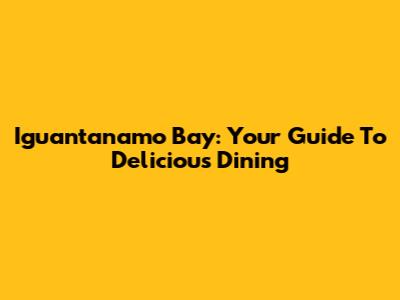 Iguantanamo Bay: Your Guide To Delicious Dining