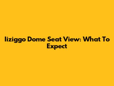 Iiziggo Dome Seat View: What To Expect