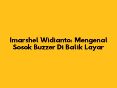 Imarshel Widianto: Mengenal Sosok Buzzer Di Balik Layar
