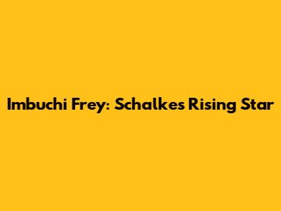 Imbuchi Frey: Schalke's Rising Star