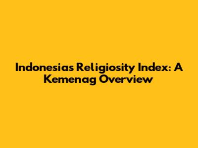 Indonesia's Religiosity Index: A Kemenag Overview