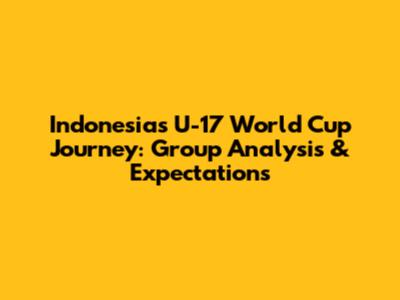 Indonesia's U-17 World Cup Journey: Group Analysis & Expectations