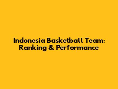 Indonesia Basketball Team: Ranking & Performance