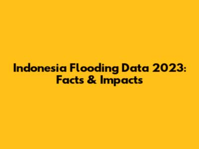 Indonesia Flooding Data 2023: Facts & Impacts