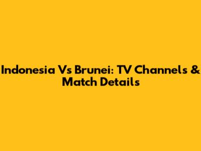 Indonesia Vs Brunei: TV Channels & Match Details