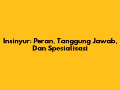 Insinyur: Peran, Tanggung Jawab, Dan Spesialisasi