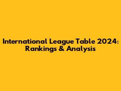 International League Table 2024: Rankings & Analysis