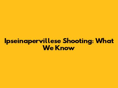 Ipseinapervillese Shooting: What We Know