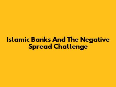 Islamic Banks And The Negative Spread Challenge