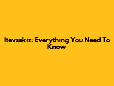 Itevsekiz: Everything You Need To Know