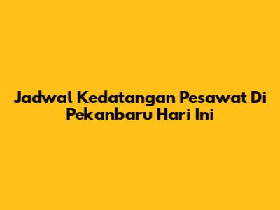 Jadwal Kedatangan Pesawat Di Pekanbaru Hari Ini