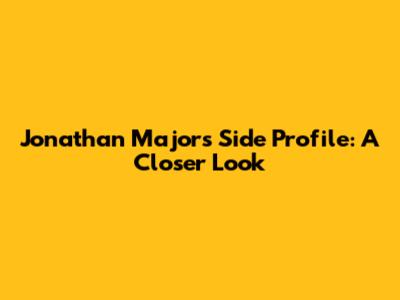 Jonathan Majors' Side Profile: A Closer Look