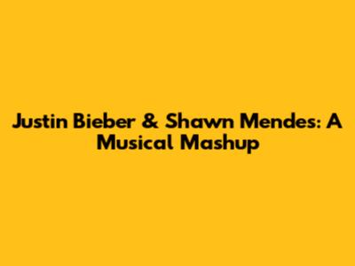 Justin Bieber & Shawn Mendes: A Musical Mashup