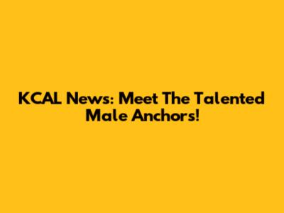 KCAL News: Meet The Talented Male Anchors!