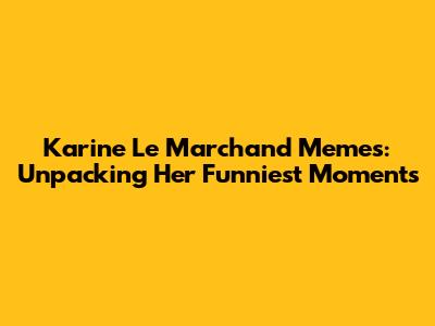 Karine Le Marchand Memes: Unpacking Her Funniest Moments