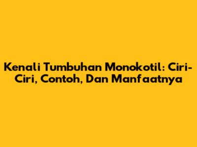 Kenali Tumbuhan Monokotil: Ciri-Ciri, Contoh, Dan Manfaatnya