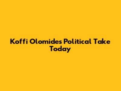 Koffi Olomide's Political Take Today