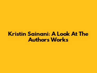 Kristin Sainani: A Look At The Author's Works
