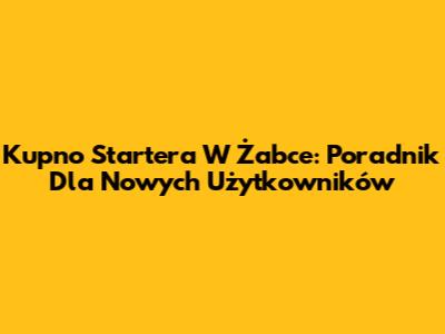 Kupno Startera W Żabce: Poradnik Dla Nowych Użytkowników