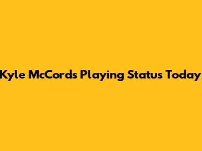 Kyle McCord's Playing Status Today