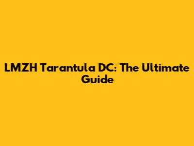 LMZH Tarantula DC: The Ultimate Guide